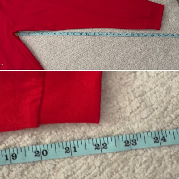 Snowman Holiday Shirt Size Large Cotton Red Winter Supasoft Long Sleeve Tee Top - Picture 6 of 7
